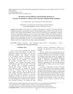 The Effects of Firm Efficiency and Production Decisions on