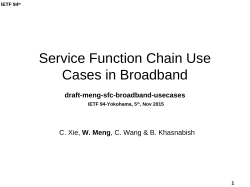 Service Function Chain Use Cases in Broadband