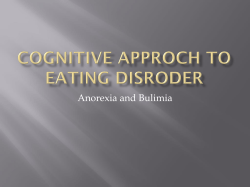 Cognitive APPROCH TO EATING DISRODER
