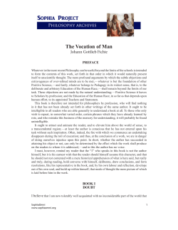 The Vocation of Man