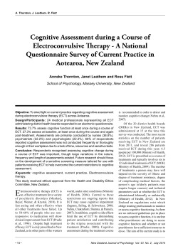 Cognitive Assessment during a Course of Electroconvulsive Therapy