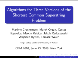 Algorithms for Three Versions of the Shortest Common