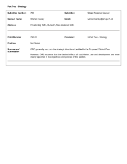 Part Two - Strategy Submitter Number: 798 Submitter