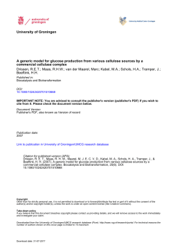 University of Groningen A generic model for glucose production from