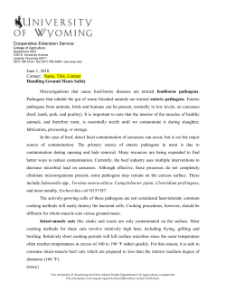 Cooperative Extension Service College of Agriculture Department