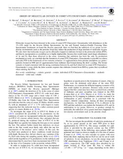 origin of molecular oxygen in comet 67p/churyumov