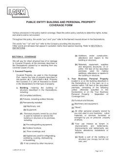 public entity building and personal property coverage form