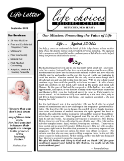 Life Letter - Life Choices Resource Center