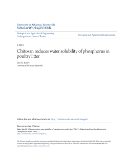 Chitosan reduces water solubility of phosphorus in poultry litter