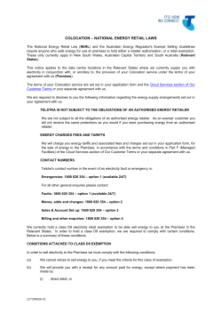 Telstra is not subject to the obligations of an authorised energy retailer