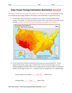 Solar Power Energy Estimation Worksheet Answers