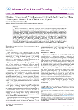 Effects of Nitrogen and Phosphorus on the Growth Performance of