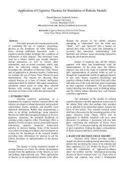 Application of Cognitive Theories for Simulation of Robotic Models