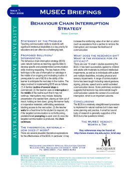 Behaviour Chain Interruption Strategy