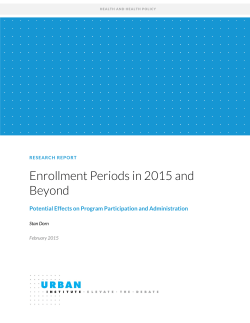 Enrollment Periods in 2015 and Beyond
