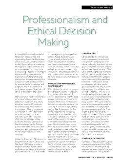 Professionalism and Ethical Decision Making