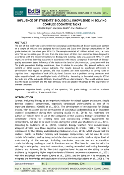 influence of students` biological knowledge in solving complex