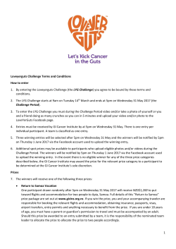 1 Loveyerguts Challenge Terms and Conditions How to enter 1. By