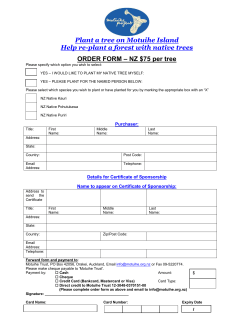 Plant A Tree Donation form.