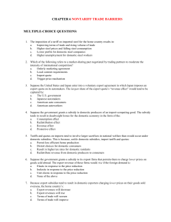 CHAPTER 6 NONTARIFF TRADE BARRIERS MULTIPLE