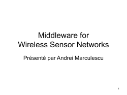 Middleware for Sensor Networks - TCS
