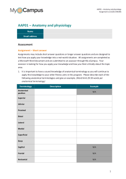 AAP01 &ndash; Anatomy and physiology