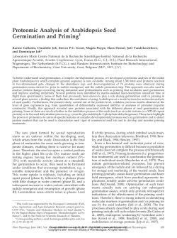 Proteomic Analysis of Arabidopsis Seed
