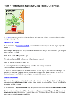 The Independent Variable is the amount of light the plant