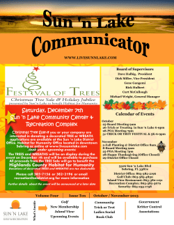Saturday, December 7th Sun `n Lake Community Center