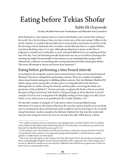 Eating before Tekias Shofar