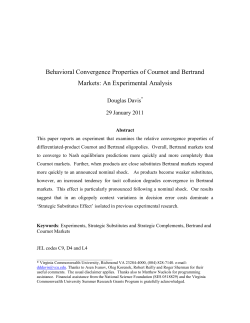 An Experimental Investigation of the Effects of