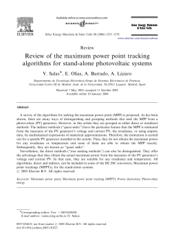 Review of the maximum power point tracking algorithms for stand