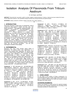 Isolation Analysis Of Flavonoids From Triticum Aestivum