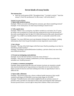 Lecture: Essay "Hooks"