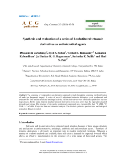 Synthesis and evaluation of a series of 1