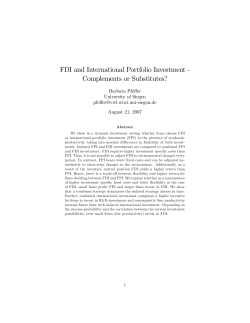 FDI and International Portfolio Investment