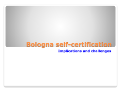 Bologna self-certification. Implications and challenges