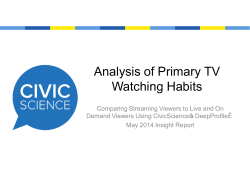 Analysis of Primary TV Watching Habits
