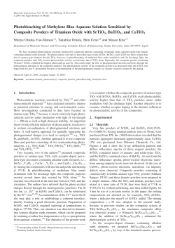 Photobleaching of Methylene Blue Aqueous Solution Sensitized by