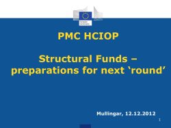 PMC HCIOP Structural Funds &ndash; preparations for next `round`