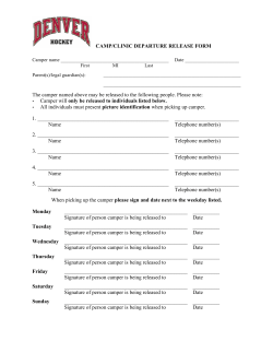 CAMP/CLINIC DEPARTURE RELEASE FORM The camper named