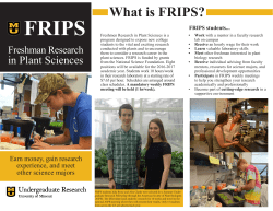 FRIPS What is FRIPS? - Undergraduate Research