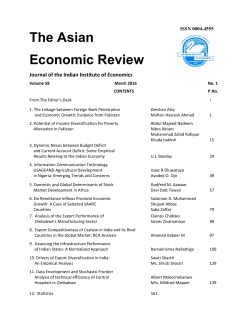 The Asian Economic Review - Indian Institute Of Economics