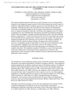 Non-indegenous aquatic organisms in the coastal waters of California