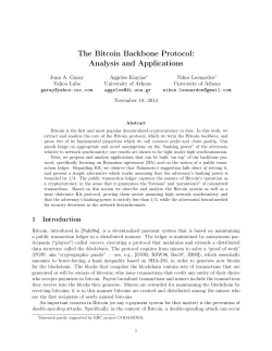 The Bitcoin Backbone Protocol: Analysis and Applications