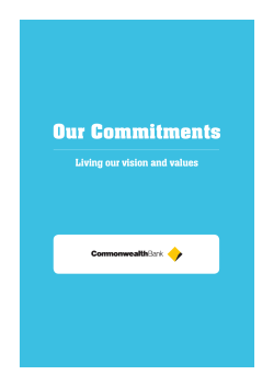 Our Commitments | Living our vision and values | January 2017
