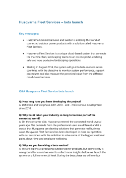 Husqvarna Fleet Services &ndash; beta launch