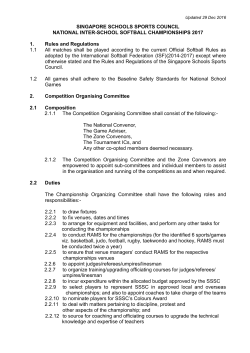 SSSC Softball Rules and Regulations 2017