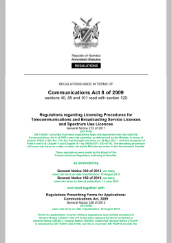 Regulations regarding Licensing Procedures for