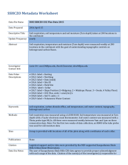 CZO Metadata Worksheet